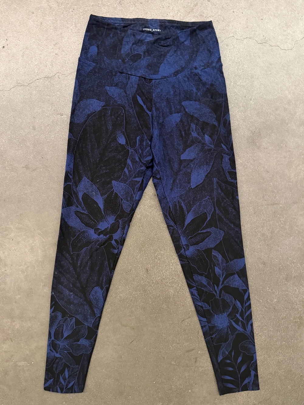 Girls' Navy Floral Print Leggings - High-Rise Comfort